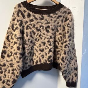 H&M Leopard Print Sweater - Cream and Black